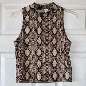 Caution to the Wind Snake Print Crop Top